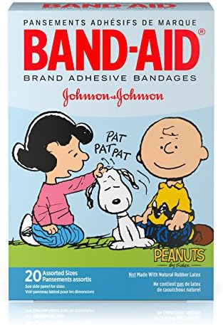 Peanuts de band-aid diversos bandagens adesivas, 20 contagem