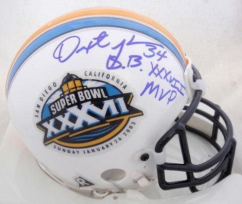 Dexter Jackson assinou Tampa Bay Buccaneers Super Bowl XXXVII MVP Mini Capacete JSA - Mini Capacetes Autografados da NFL