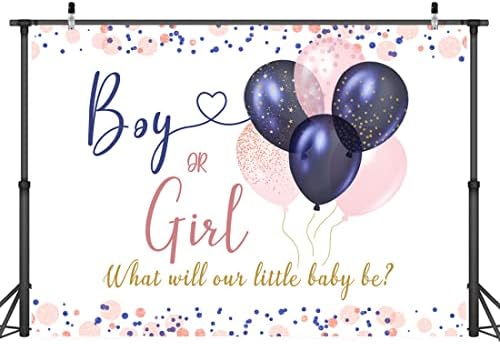 Centro de gênero de garoto ou menina, o que nosso bebê será polka Dots Azure Pink Balloon Gold Dots Decorações de festa para o chá