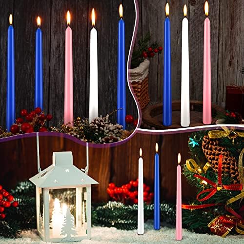 5 peças azul advento vela azul velas de natal vela advento longa queimando velas cônicas hrif hrif couper velas e castiça