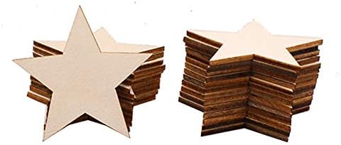 50pcs em forma de madeira inacabada kit em branco de madeira recortes de madeira enfeites para artesanato diy decorações
