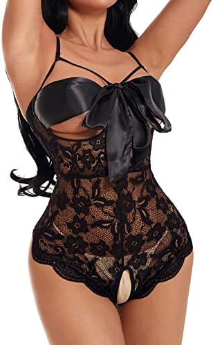 Lingerie sexy para mulheres renda de crava floral negra coluar de leotard de profundidade v cami terno de corpo superior lingerie