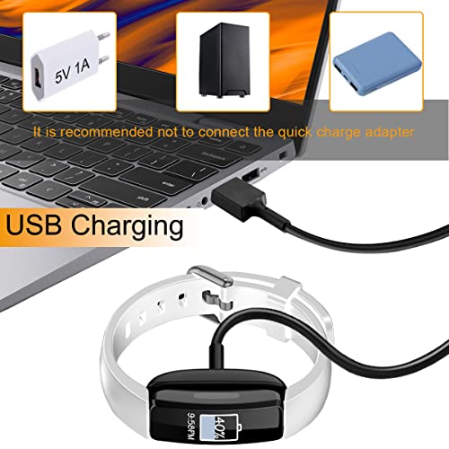 DKARDU CHARGER PARA FITBIT INSPIRE 2/ACE 3, Cabo de carregamento de dock USB para rastreador de Fitbit, acessório de substituição, 100cm/3,3 pés, 2 PCs