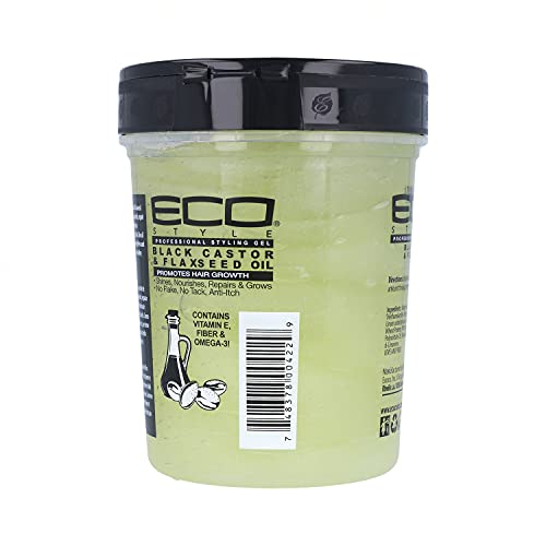 Gel de estilo Eco Eco - óleo de linhaça de mamona preta - brilho duradouro - nutre e repara cabelos danificados - promove o couro