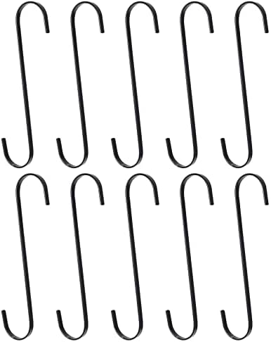 Wanjorlay 10 pacote de 10 polegadas de 10 polegadas de comprimento S ganchos para pendurar planta, cesta, galho de árvore, armário,