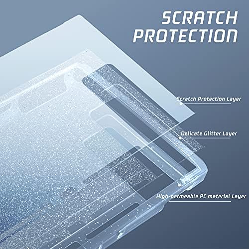 Caixa transparente de Fanpl Glitter para Nintendo Switch, TPU Silicone Shell Soft Dockable Protection Case Tampa para Switch