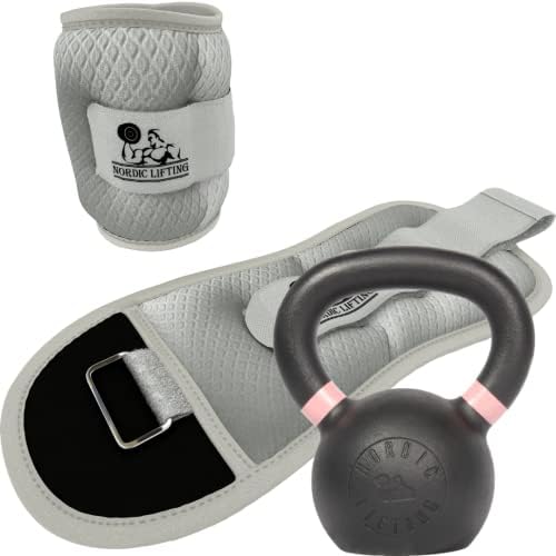 Posos de pulso no tornozelo 3lb com kettlebell 18 lb