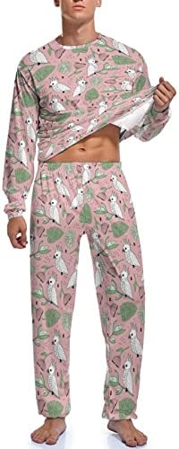Pijama masculino de cockatoo tropical Conjunto de roupas de dormir de manga comprida Conjunto de roupas de dormir PJS para viagem de quarto em casa