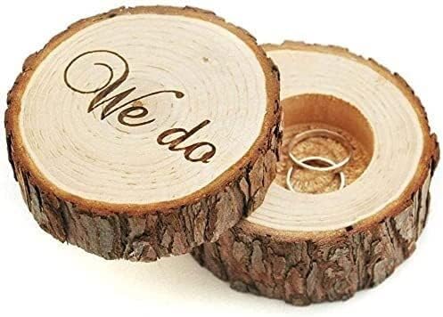 Haiqings Caixa de anel de casamento rústico Vintage Cabeça de anel chique de casamento Criativo Criativo Nós fazemos