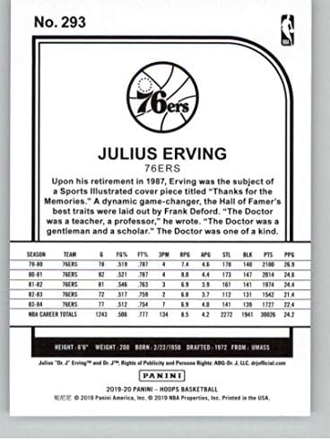 2019-20 Panini Hoops 293 Julius Erving Philadelphia 76ers NBA Basketball Trading Card