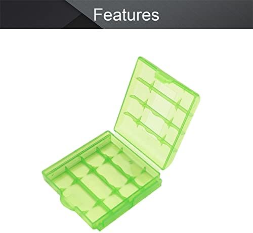 Bettomshin 4 x Aa Battery Storage Case Organizer Box Green 4pcs