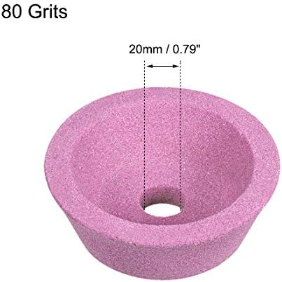 Roda de moagem de xícara de clara de 4 polegadas UXCELL de 4 polegadas 80 grãos de óxido de alumínio rosa PA