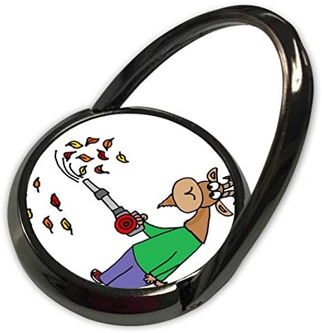 3drose All Smiles Art - engraçado - engraçado cabra fofa usando desenho animado de soprador de folhas - anel de telefone