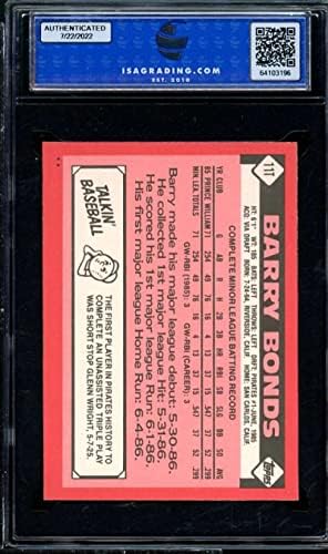 1986 Topps negociou 11t Barry Bonds ROOKIE CARD BGS BCCG 9 Perto da Mint+