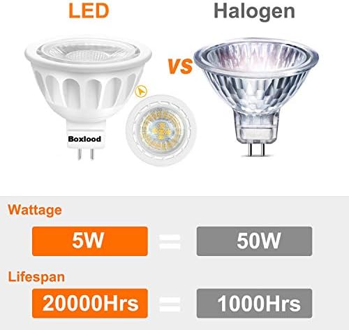 Lâmpadas LED 10PACK MR16, lâmpadas de destaque LED AC/DC12 VOLT, Base Bi-Pin GU5.3, 5 watts, não adquirível, 3000 Kelvin