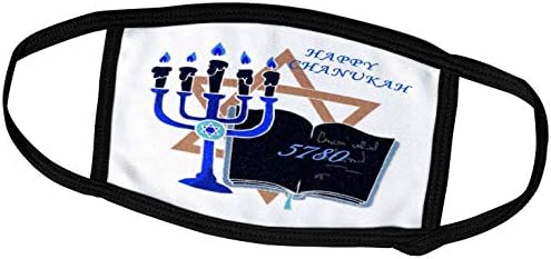Imagem 3drose de Menorah Bible Jewish Star and Year With Happy Chanukah - Máscaras Faciais