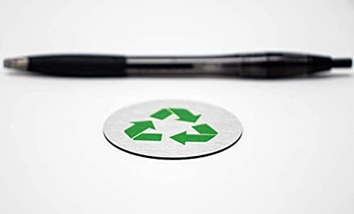 2 Sinais de reciclagem redonda e metal | Marcador de reciclagem | Sinal para cesta de reciclagem | Alumínio de prata escovado