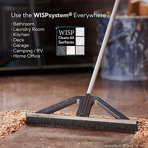BigWisp, Push Broom Lightweight Push Outdoor Indoor Multi -Surface - Tecnologia de vedação de cerdas rígidas e alça ajustável