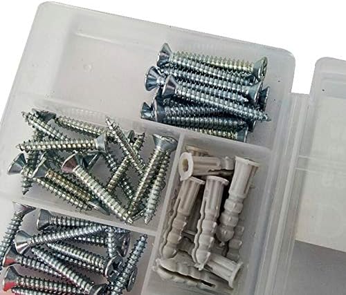 Parafuso 62pcs parafuso conjunto de parede Os tampões de ancoragem pequenos parafusos de parafusos de expansão Tubo de tubo de hardware