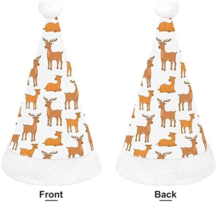 Padrão dos cervos de Natal chapéu de Papai Noel para o capítulo de Natal vermelho favorece suprimentos de festa festiva de ano novo