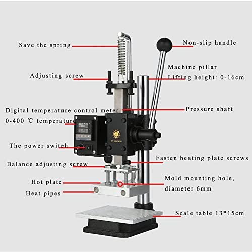 Máquina de gravação digital para PVC Leather PU e papel Stamping Hot Stamping Machine Máquina de aba manual