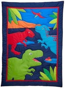 GARANIMALS DINO-MITE DINOSAURS DE 4 Peças Conjunto de roupas de cama, Blue and Red Consolador para meninos