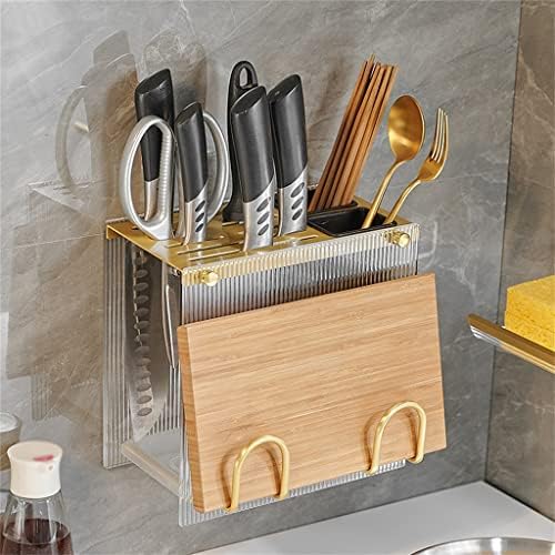 Miaohy acrílico rack de armazenamento de cozinha, suporte de faca, rack de armazenamento de tábua de corte sem unhas montadas na