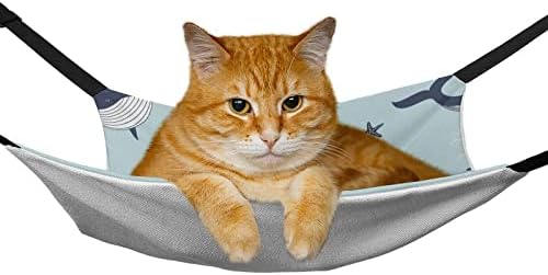 Pet Hammock Stars and Whales Cat Sleeping Bed com tiras ajustáveis ​​e ganchos de metal 16,9 x13