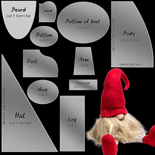 11 PCS Padrões de Natal Gnome para costurar padrões básicos de gnome Modelo de régua de costura