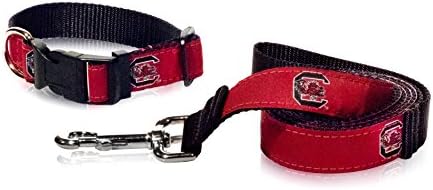 ZEP -PRO Carolina do Sul Fighting Gamecocks Dog Collar & Leash Combo - NCAA - Feito nos EUA.