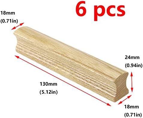 Antrader 6pcs Gaveta de madeira maciça puxadores, 3,78 /96mm de orifício de orifício central de madeira de madeira com parafusos,