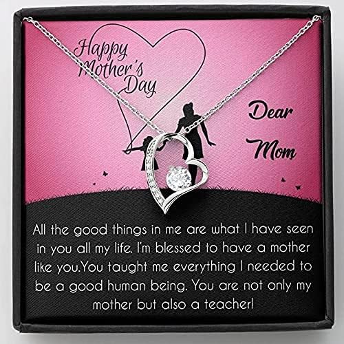 Para minha mãe, colar de cartão de mensagem, presente para mamãe, colar para sempre amor, dia das mães, aniversário, Natal, colar