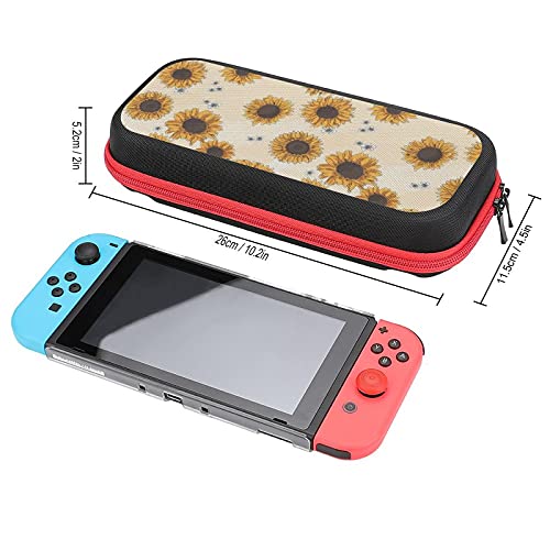 Caixa de transporte de padrão de girassol para Nintendo Switch Protetive portátil bolsa dura bolsa de viagem