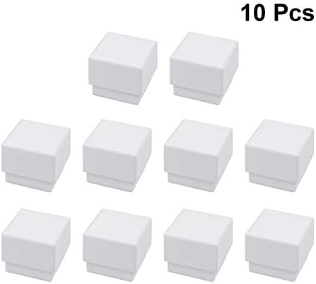 Caixa de armazenamento branco Excety 10pcs Kraft Jewelry Box Square Cardboard Jóias Caixa de Presente Pequeno Colar