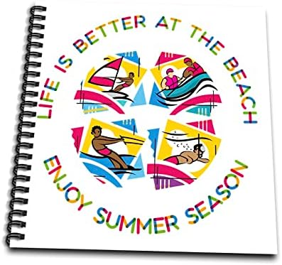 3drose Life é melhor na praia colorida no verão esportivo de verão - desenho livros
