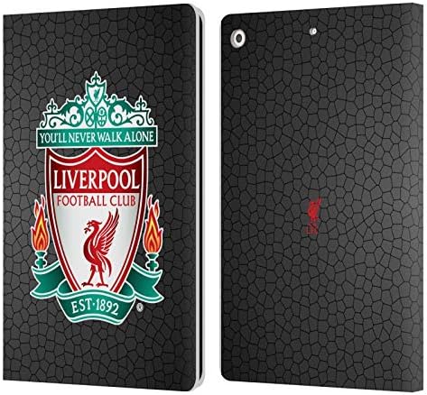 Designs de capa principal licenciados oficialmente Liverpool Football Club preto pixel 1 Crest 2 Couro Casal de Capinha