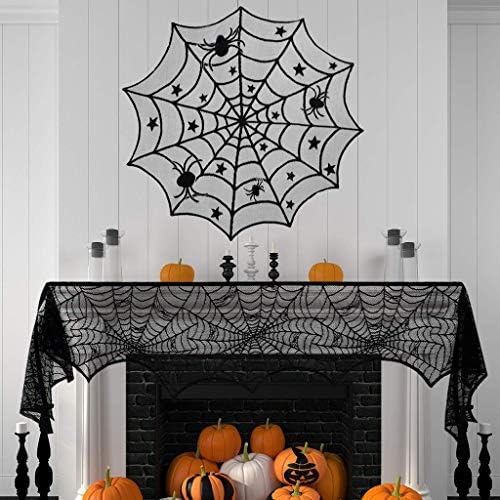 Defina decorações de Halloween Tochoth Lace Halloween 4pcs decoração da casa de morcego Ornamentos de Natal não quebráveis