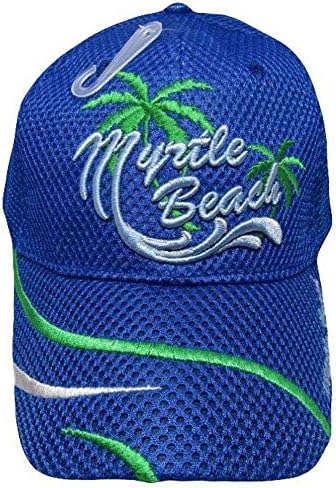 Myrtle Beach Carolina do Sul MB Removelado azul real/verde/malha branca texturizou bordado bordado tampa de chapéu Cap723d