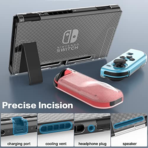 Caso Heystop Compatível com Nintendo Switch, Tampa de caixa protetora de TPU mole ancorável para Nintendo Switch com interruptor protetor