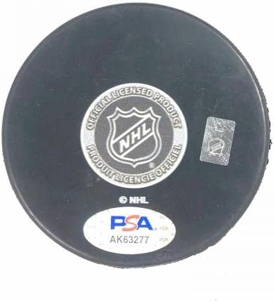 Sam Lafferty assinado hóquei Puck PSA/DNA Chicago Blackhawks autografados - Pucks autografados da NHL