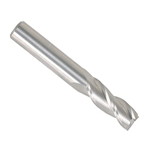 3pcs helix carboneto de extremidade quadrada, 3 flautas 3/8 CNC Spiral Router Bits adequado para alumínio e desbaste de metal não