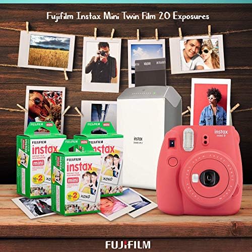 Fujifilm Instax Mini 11 Câmera de filme instantânea com Fujifilm Instax Mini Twin Film and Acessories Bundle
