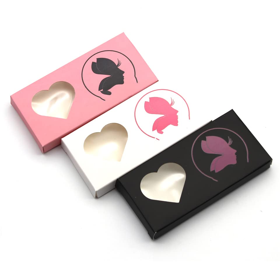 Butterfly Marble Style Lash Caixas embalagens de cor de cor de coração preto cor de rosa