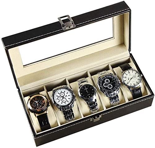 Caixa de relógio 5 slots Relógios Caixa de armazenamento Caixa doméstico Caixa de jóias integrada de embalagens de presente de ponta