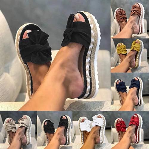 Sandálias aokasii para mulheres planas, feminino 2021 Fashion Bow Plata
