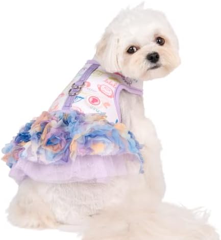 Pinkaholic Nova York Berthe Dress Dog Arness No Choke No Pull Walking Training for Small Dog - Violet - L