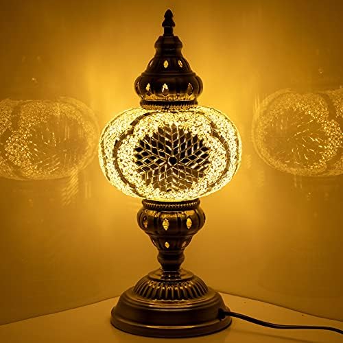 Lâmpada de mesa de mesa turca Marrakech Lâmpada de vidro de vidro à cabeceira da cabeceira