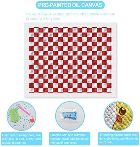 Red White Plaid Pistoia Flag Diamond Pintura Kits 5D DIY FLILHA FILIZAÇÃO RETRA RETRAS DE ARTES DE WALL Decor para adultos
