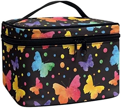 Pzz Beach Butterfly Bolsa de cosméticos coloridos para mulheres meninas laváveis ​​sacos de maquiagem duráveis ​​Bolsa de higiene