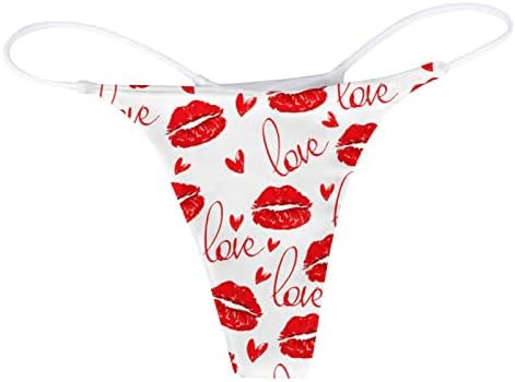 Sexy Valentines Thong Rouphe Mulheres adoram imprimir calcinha T-Back